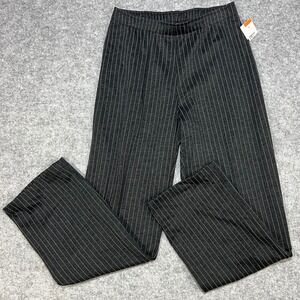 NWT Cathy Daniels‎ Women's Medium Black Pinstripe Wide Leg Pants Casual Office
